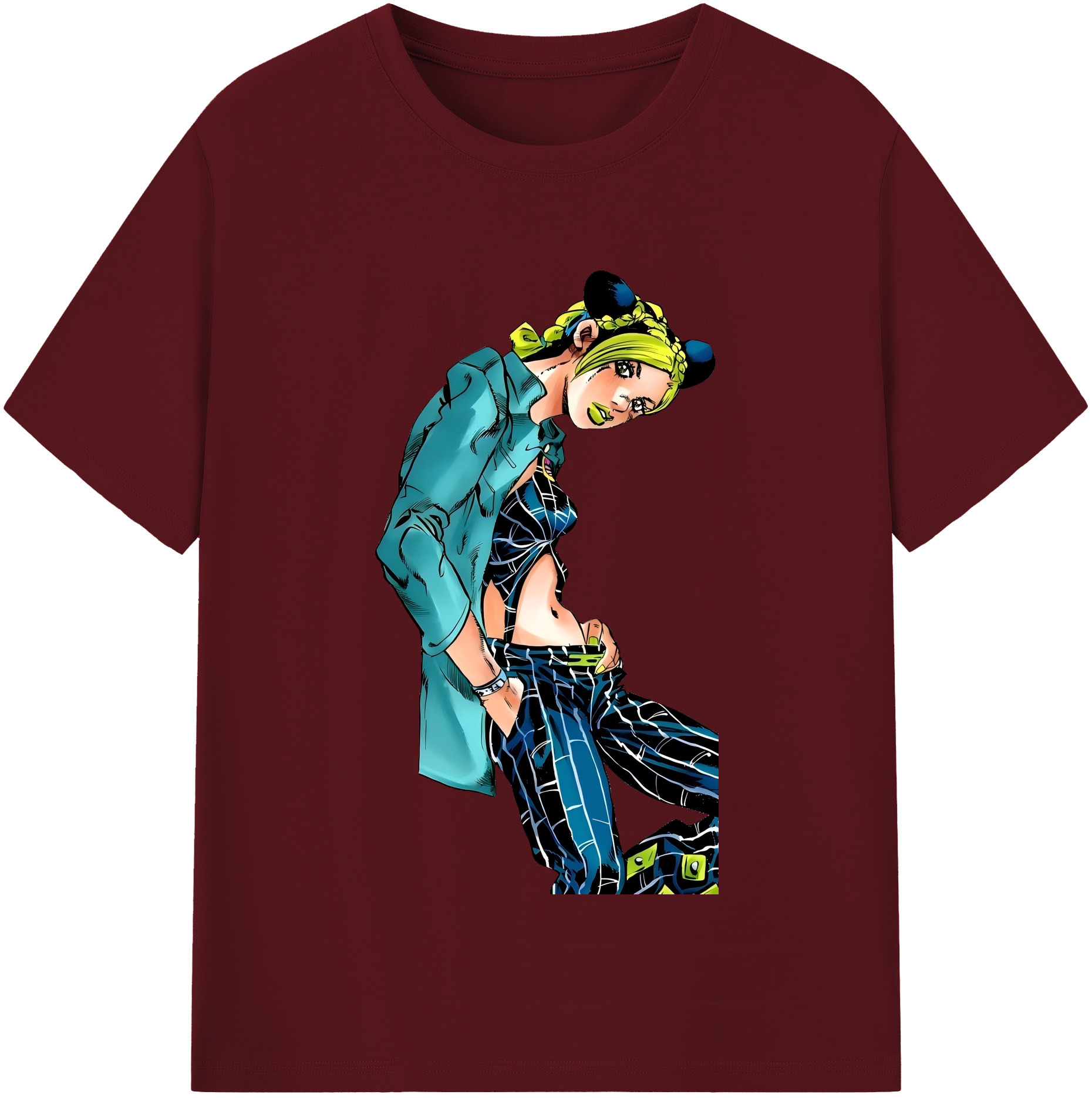 （画像用） "ジョジョの奇妙な冒険 くうじょう ジョリーン JoJo's Bizarre Adventure Jolyne Cujoh " 綿100％半袖Tシャツ（フロントプリント）
